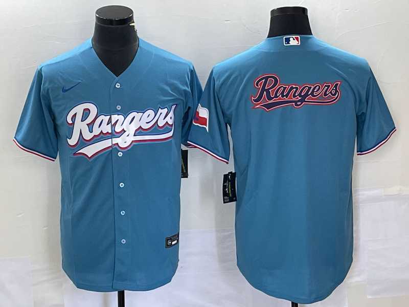 Mens Texas Rangers Blank Light Blue Stitched Cool Base Nike Jersey 1->texas rangers->MLB Jersey